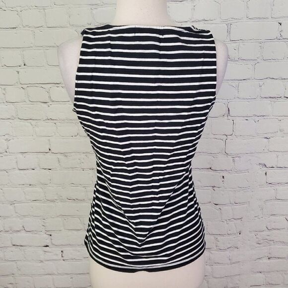 michael Kors Black White Striped Tank Top M - Picture 4 of 6